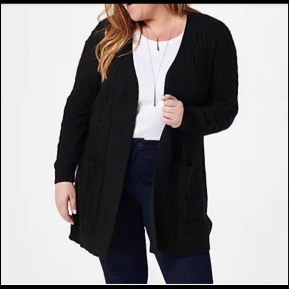 D&co long sleeve open cardigan size large new